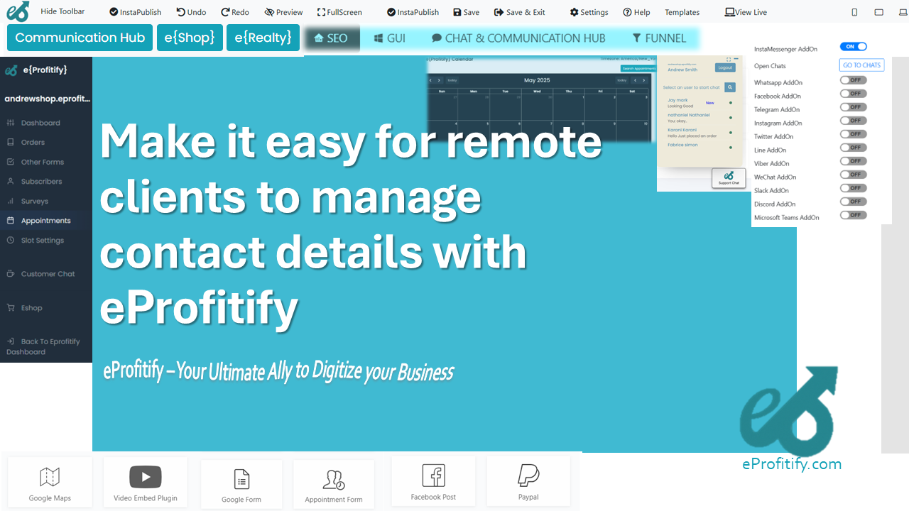 Make it easy for remote clients to manage contact details with eProfitify